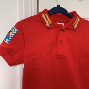 VTG Oshkosh Red School Bus Collar Polo Shirt size 12M USA